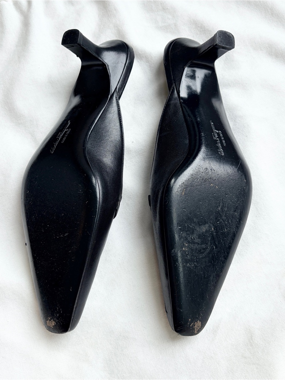 Salvatore Ferragamo Black Leather Slip-On Mules - Picture 4 of 7